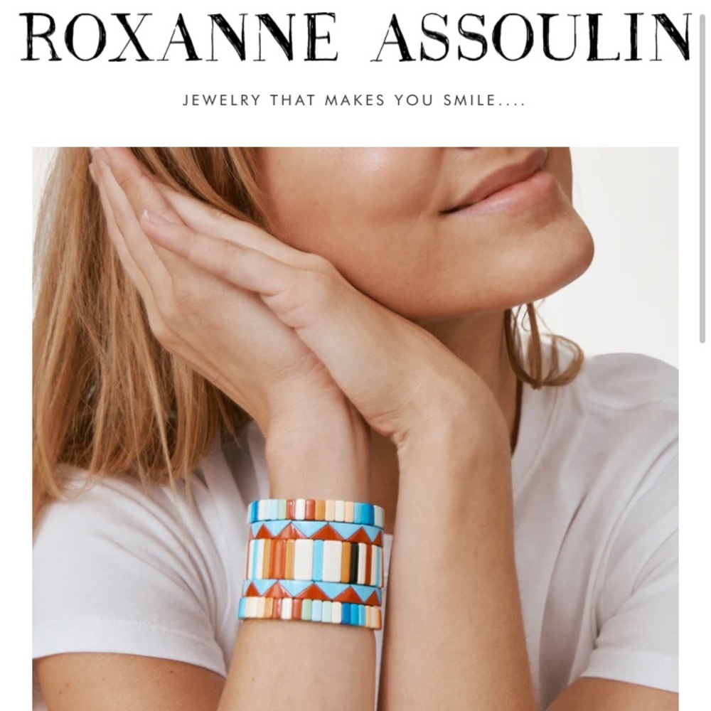 Roxanne Assoulin 3 piece stacked enamel stretch bracelets